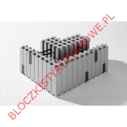 Bloczek styropianowy - Narożnik 90 st. z przewiązką prawy wewn. MCFU 35 E90 RI 30/25/35 cm